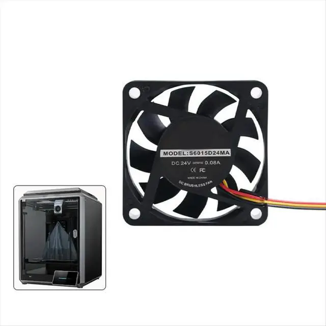 Alt view image 4 of 6 - For K1 & K1 Max 3D Printer Cooling Fans - 6025 Models, DC24V 3350 High RPM Fans 3D Printer Accessory