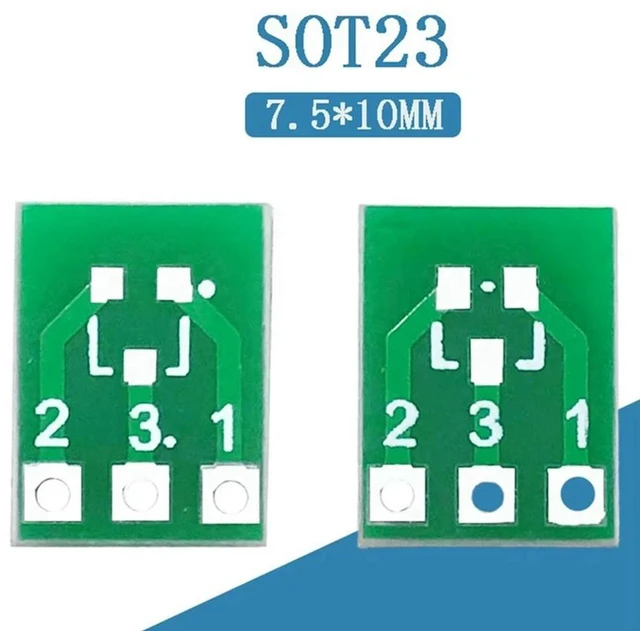 Alt view image 6 of 6 - SOT23 SOT23-3 Turn SIP3 Double-Side SMD Turn To DIP SIP3 Adapter Converter SOT SIP IC Socket PCB Board Diy Kit