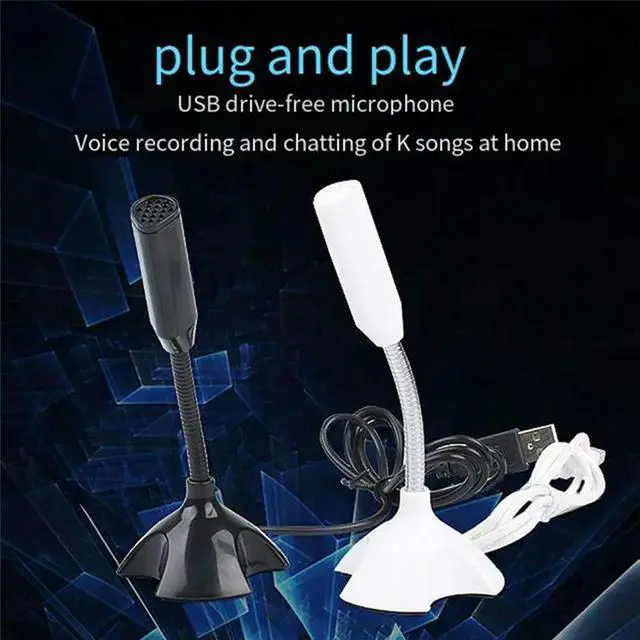 Alt view image 6 of 6 - USB Laptop Microphone Voice Mic High Sensitivity Mini Studio Speech Mic Stand with Holder Gaming Conference for PC,Black