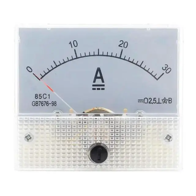 Alt view image 5 of 6 - 85C1-DC 30A DC Voltmeter Pointer Head Analog Ammeter Panel Meter
