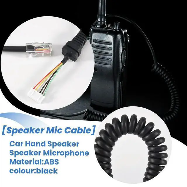 Alt view image 4 of 6 - Car Hand Speaker Microphone Cable for -48 -48A6J FT-8800R FT-8900R FT-7900R FT-1807 FT-7800R FT-2900R FT-1900