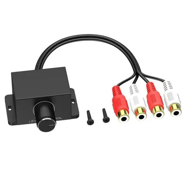 Alt view image 3 of 3 - Car Audio Amplifier Level Remote Volume Control Knob Male and Female Input and Output Car Volume Regulator