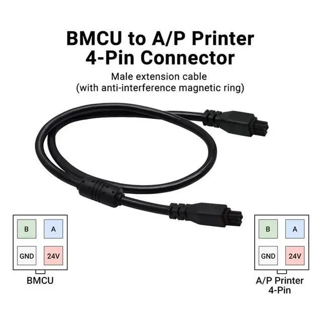 Alt view image 3 of 3 - For A1 A1mini 4Pin Male to Male 3D Printer Connection Cable Auto Feed BMCU to AP Multi-Colour Module 1M