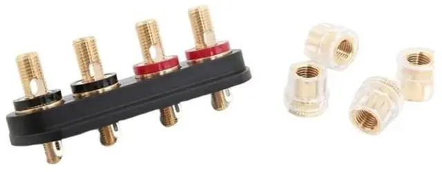 Alt view image 6 of 6 - Speaker Amplifier Output 4 Position Terminal Block Speaker Gold-Plated Audio External Banana Socket Connector