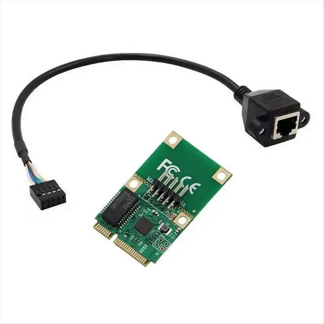 Alt view image 5 of 6 - MINI PCI-E to Gigabit Ethernet Server Network Card 1000Mbps Gigabit Ethernet RJ45 LAN Network Adapter Curved PIN