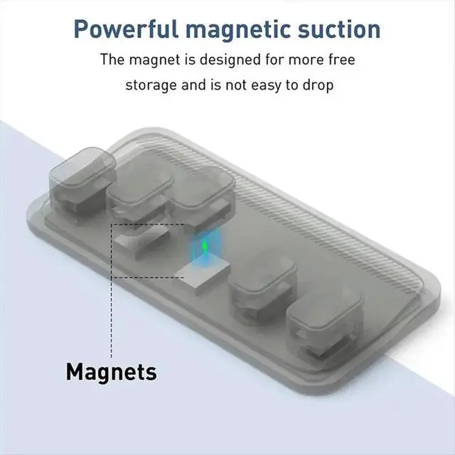 Alt view image 4 of 4 - Magnetic Mouse Cable Wire Organizer Desktop Cable Clip Protector Cord Winder Row Plug Fixed USB Charging Line Holder