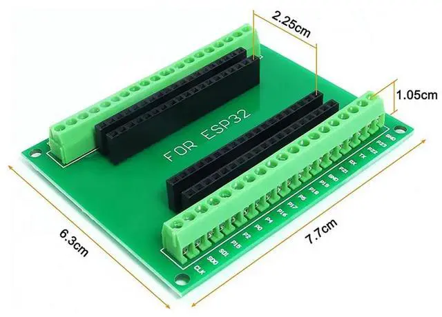 Alt view image 4 of 6 - 2Pcs Breakout Board GPIO 1 Into 2 for 38PIN Narrow Version ESP--32 Microcontroller Development Board