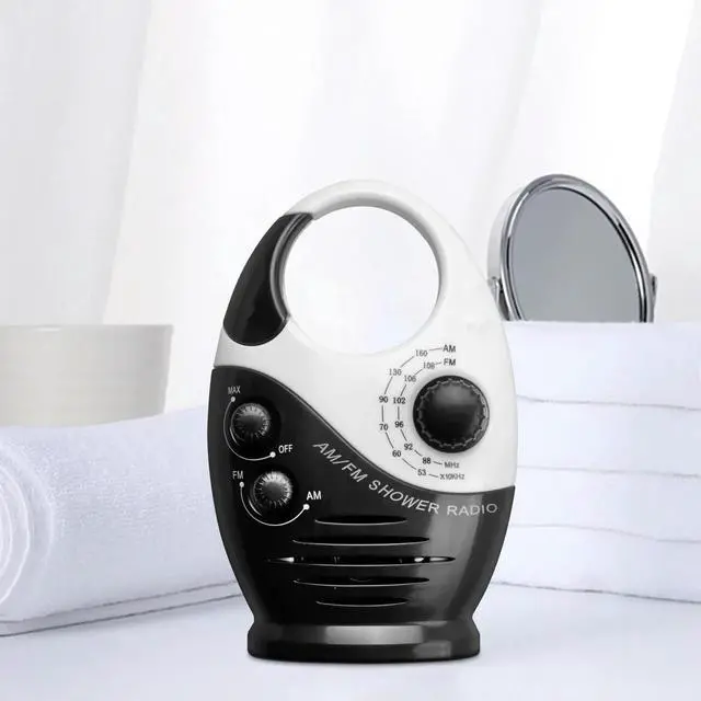 Alt view image 6 of 6 - AM/FM Mini Shower Radio Bathroom Waterproof Radio Hanging Music Radio Built-in Speaker