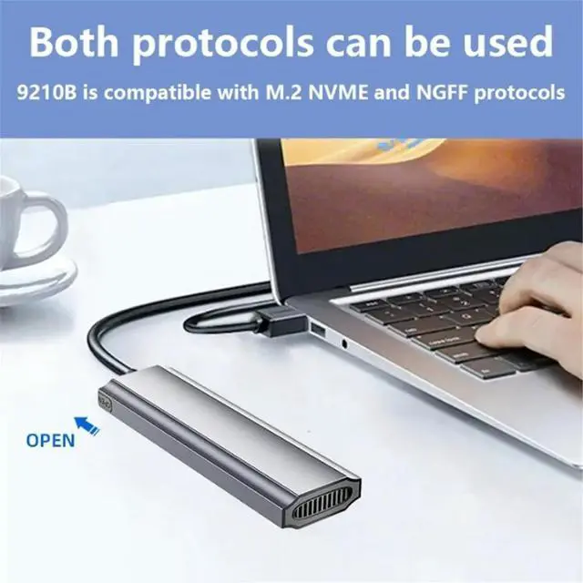 Alt view image 6 of 6 - M11 Toolless M.2 SSD Hard Drive Case NVME/NGFF 10Gbp Type-C 3.1 Solid State Drive Enclosure for Expansion