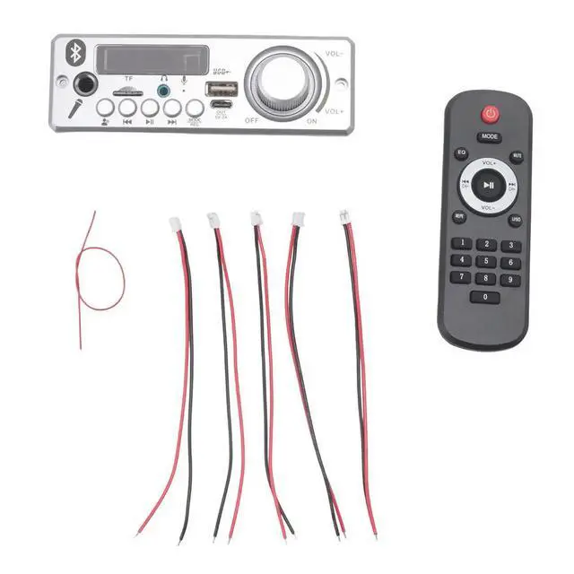 Alt view image 4 of 6 - Bluetooth MP3 WAV Decoder Board 80W Amplifier Handsfree Car Audio Microphone USB TF FM Radio Mp3 Player Speaker DC 12V