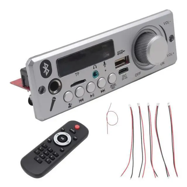 Alt view image 5 of 6 - Bluetooth MP3 WAV Decoder Board 80W Amplifier Handsfree Car Audio Microphone USB TF FM Radio Mp3 Player Speaker DC 12V