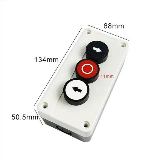 Alt view image 6 of 6 - Waterproof Three Hole Push Button Switch Box 2NO 1NC, Left-Right Stop Electrical Control Station