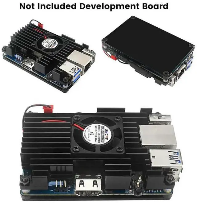 Alt view image 4 of 6 - For 3 Aluminum Case with Cooling Fan Development Board Protection Cooling Shell Passive Cooling Enclosure