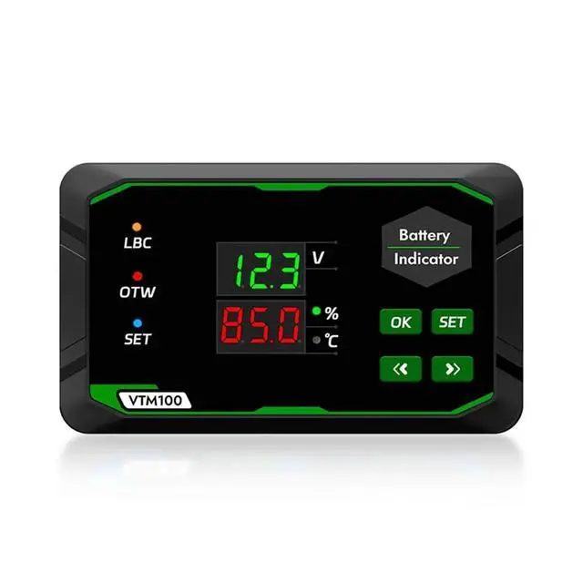 Alt view image 6 of 6 - DC7-100V Voltage Capacity Tester Indicator Monitor Coulometer with Temperature Sensor