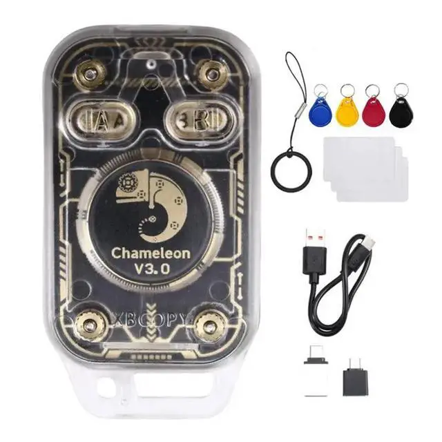 Alt view image 4 of 6 - Chameleon V3.0 125K 13.56Mhz RFID Chip Reader Emulator ID IC Read Write Tag Copyer+ 4XUID Keychain/3XCUID Card