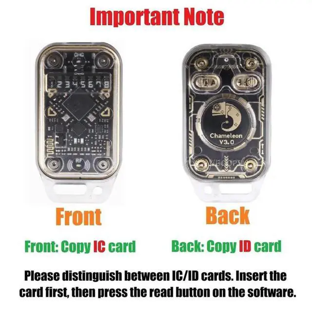 Alt view image 5 of 6 - Chameleon V3.0 125K 13.56Mhz RFID Chip Reader Emulator ID IC Read Write Tag Copyer+ 4XUID Keychain/3XCUID Card