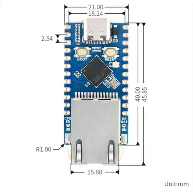 Alt view image 4 of 6 - RP2040-ETH Mini Development Board RP2040 Ethernet Port Module for Microcontroller