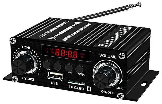 Alt view image 4 of 6 - Digital Bluetooth Amplifier 12V Home Car 2 Channel HIFI Sound Speaker FM Receiver Audio Amplificador Clase-AB AMP