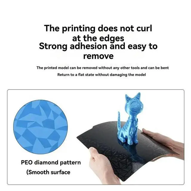 Alt view image 4 of 6 - For PEO PET Build Plate 257x257mm 3D Printing Smooth Bed Sheet Plate for P1S P1P A1 X1C