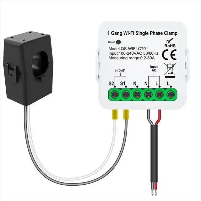 Alt view image 5 of 6 - Life Meter Current Sensor Statistician for Electrical Lighting Solar KWH Monitor 100-240V 1CT