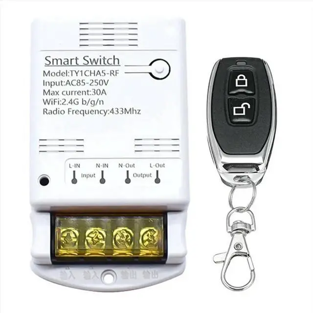 Alt view image 5 of 6 - 4000W 30A Switch Relay Tuya APP 433mhz Receiver Module AC 85-250V 220V Home Automation Circuit Breaker