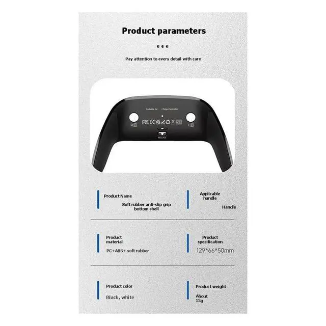 Alt view image 4 of 6 - For Edge Top Bottom Decorative Trim Shell Replacement Front Back Clip Shell for Edge Controller Black