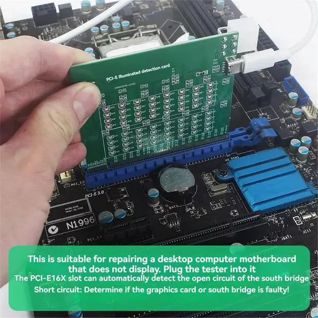 Alt view image 4 of 6 - PCI-E 16X PCI Express Slot Tester Card for Motherbaor Detect the Southbridge Short or Open PCI-E with Light Tester