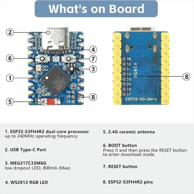 Alt view image 4 of 6 - 3pcs/Lot - Mini Development, 240MHz Running Frequency, Microcontroller Support C/C++, MicroPython