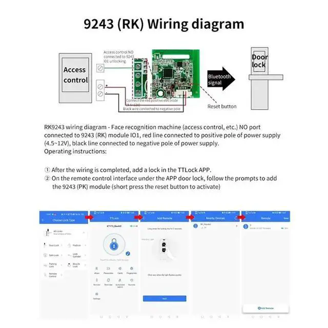 Alt view image 6 of 6 - Bluetooth For TTLOCK Compatible Electronic Door Lock Switch Ceiling Unlock Module APP Control Home Module SN924