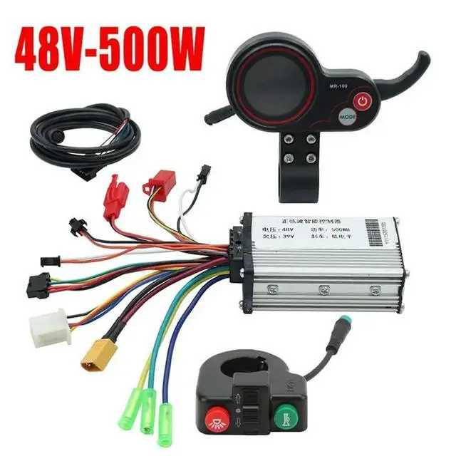 Alt view image 6 of 6 - 48V 500W Controller MR-100 LCD Display Meter Dashboard+Switch Button for Electric