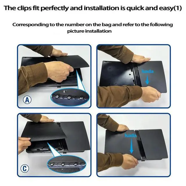 Alt view image 4 of 6 - For Pro Disc Version Black Faceplate Case Cover Premium Plastic Gaming Accessories
