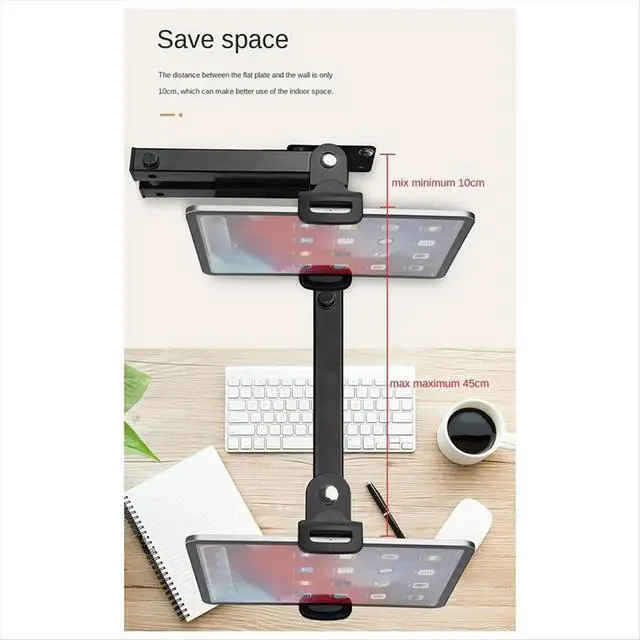 Alt view image 2 of 3 - Wall Mount Tablet Stand Adjustable Long Arm Stretchable Cell Phone Stand for 4-13 Inches