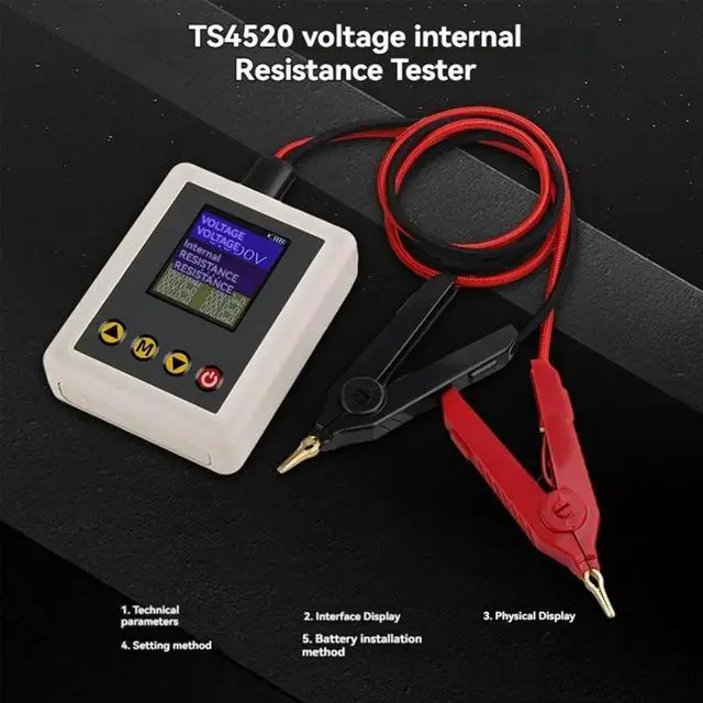 Alt view image 3 of 3 - TS4520 Voltage Resistance Tester 1.77 Inch TFT with Kelvin Clip Support Fine-Tuning HD Color Screen Display Tester