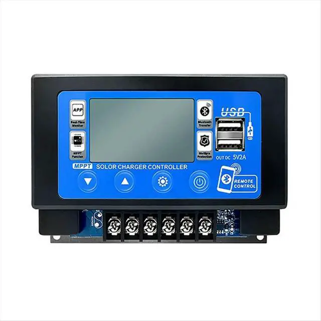 Alt view image 2 of 3 - Solar Charge Controller Bluetooth 60A MPPT Controller with LCD Display Dual USB Support 12V/24V 60A