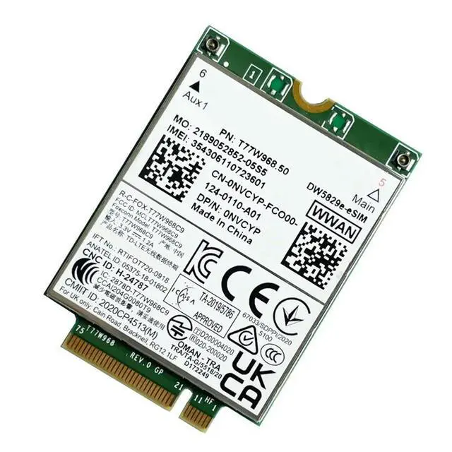 Alt view image 3 of 3 - T77W968.50 DW5829e-ESIM M.2 4G Modem Module Cat9 450Mbps TDD-LTE 4G Module for 7320 7330 7520 7530 7430 Laptop