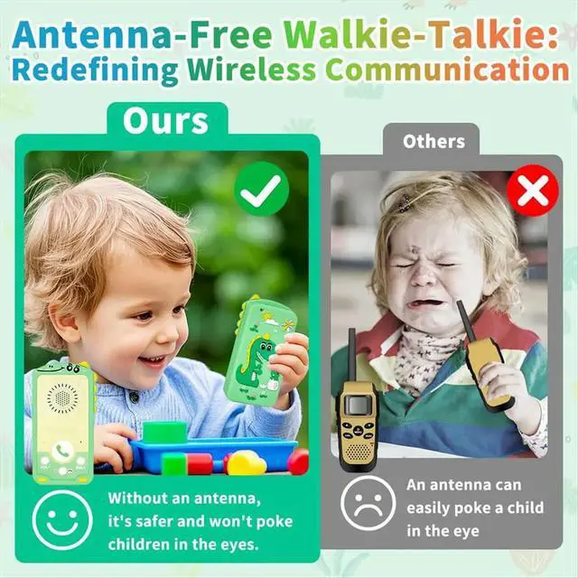 Alt view image 3 of 3 - Walkie Talkies for Kids Instant Talker Dinosaur Silicone Case Chat Mode Talk,Hear At the Same Time for Kids Home Outdoor