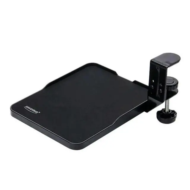 Alt view image 2 of 3 - Ergonomic Mouse Tray Desk Attachment Mouse Platform Slide Out Extension Clamp on Wrist Rest Pad Under Desk Shelf