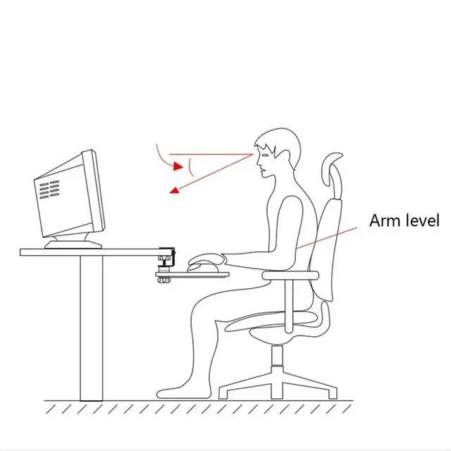 Alt view image 3 of 3 - Ergonomic Mouse Tray Desk Attachment Mouse Platform Slide Out Extension Clamp on Wrist Rest Pad Under Desk Shelf