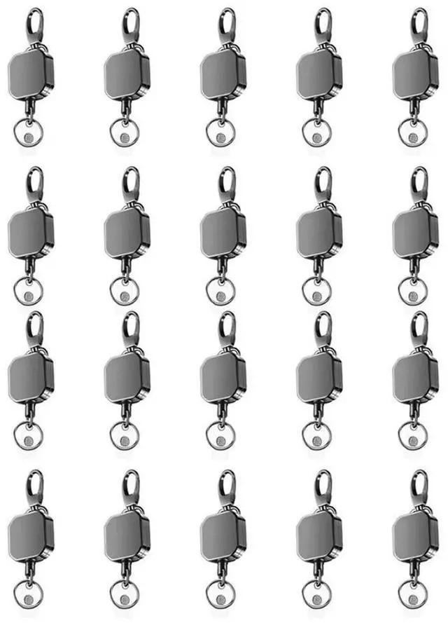 Alt view image 2 of 3 - 20X Heavy Duty l Retractable Carabiner Keychain Belt Badge Reels Clip 28.3Inch Reinforced Steel Wire Cord