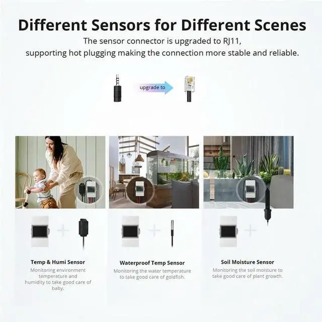 Alt view image 3 of 3 - TH16 Switch Temperature Humidity Monitoring For Home Automation Work For Alexa Google Home Compatible