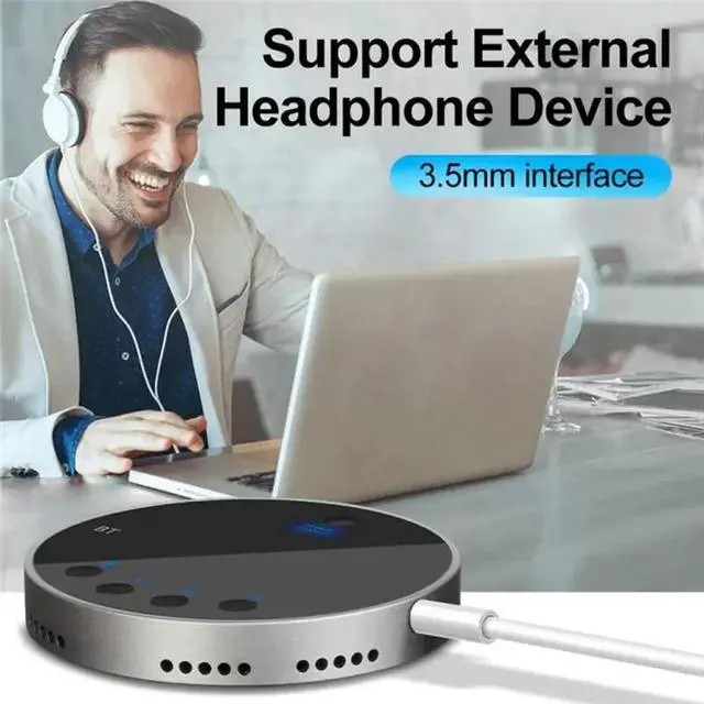 Alt view image 2 of 3 - Bluetooth Speakerphone 360° Voice Coverage Conference With Integrated Mic For Home Office Use, Voice Enhancement