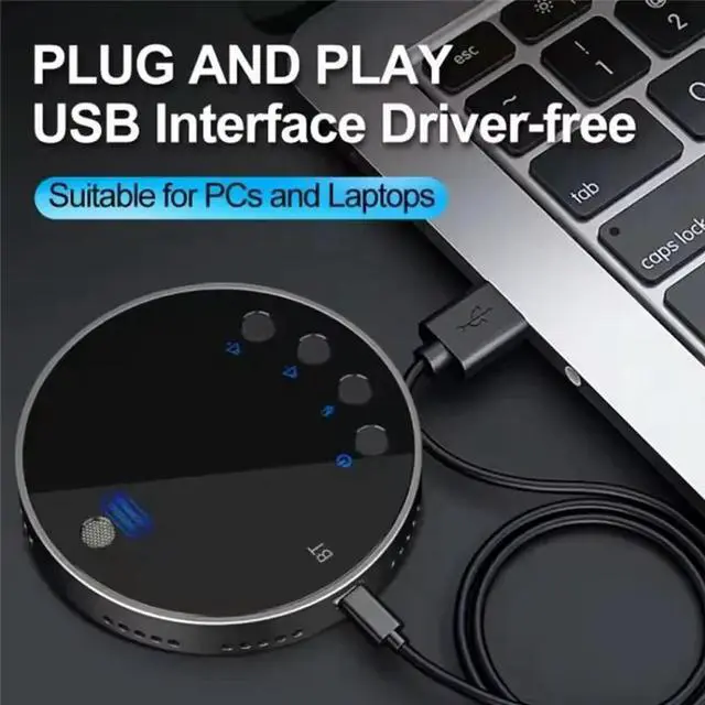 Alt view image 3 of 3 - Bluetooth Speakerphone 360° Voice Coverage Conference With Integrated Mic For Home Office Use, Voice Enhancement