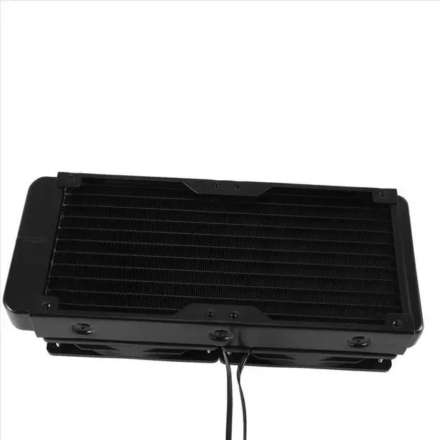 Alt view image 3 of 3 - Aluminum 2 Fans 240mm 10 Pipe Water Cooling Cooler Computer Radiator with Fan for CPU PC Water Cooling System, Threaded