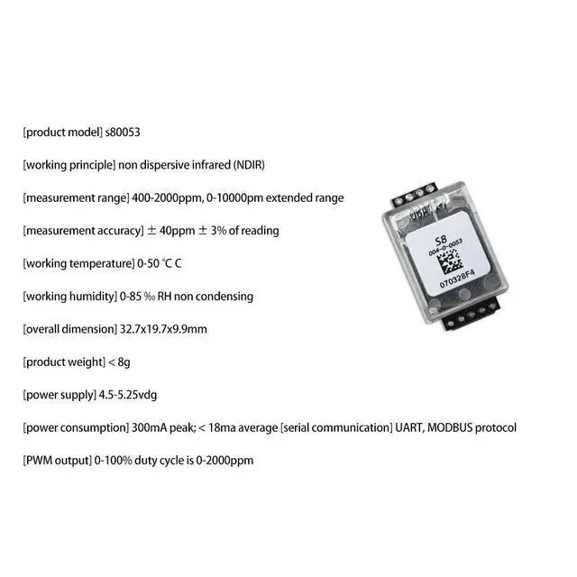 Alt view image 3 of 3 - for S8 004-0-0053 S8-0053 Infrared CO2 Carbon Dioxide Sensor S8 0053