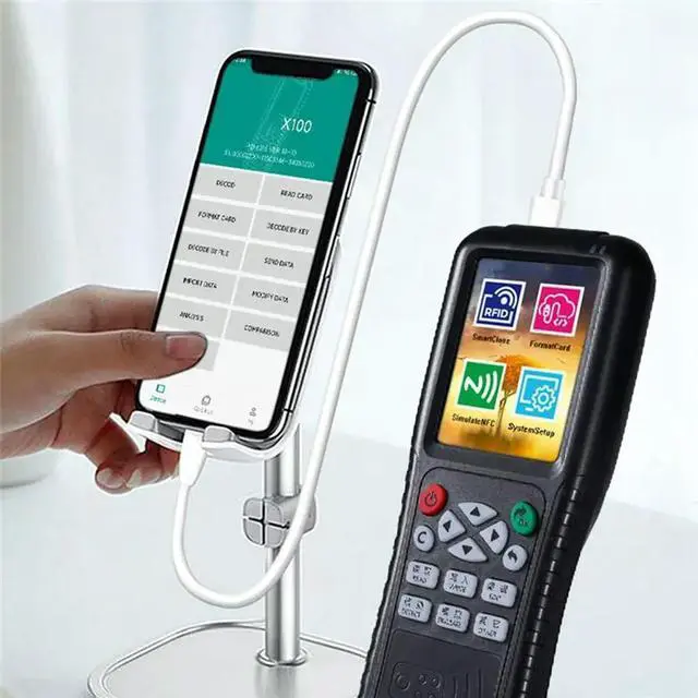 Alt view image 3 of 3 - Card Reader Writer RFID Copier X100 USB Port Access Card Programmer Duplicator Copy Encrypted Keys 125Khz 13.56Mhz