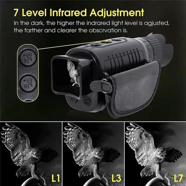 Alt view image 3 of 3 - Outdoor Search 2.5K Monocular Night Vision Device, Camera, 10X Digital Zoom, Efficient Up To 300M In Full Darkness