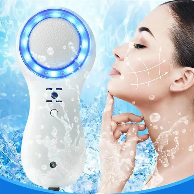 Alt view image 3 of 3 - Blue Light Therapy Cold Hammer Skin Massage Lifting Tighten Machine Skin Care Massage EU Plug