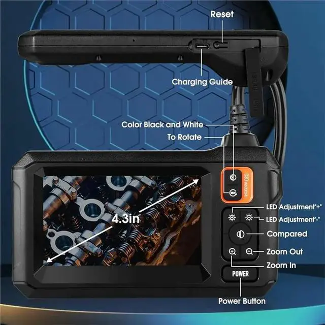 Alt view image 3 of 3 - Boroscope Endoscopic 1080P Automotive Car Drain Piping Channel Inspection Endoscope Camera Industrial Accessories