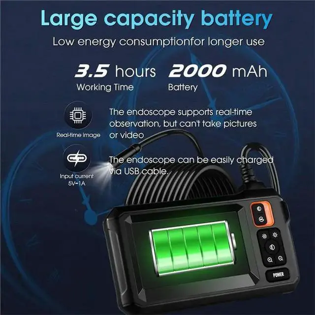 Alt view image 2 of 3 - Boroscope Endoscopic 1080P Automotive Car Drain Piping Channel Inspection Endoscope Camera Industrial Accessories