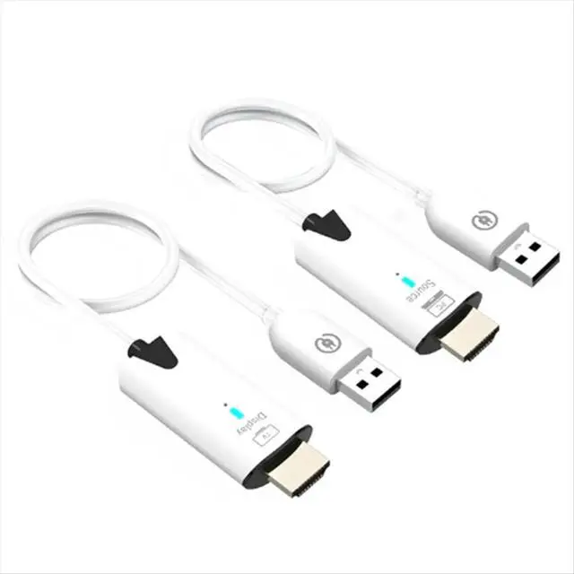 Alt view image 2 of 3 - -Compatible Extender Cable Audio Video Transmitter and Receiver Display Adapter for Camera Projector 30M
